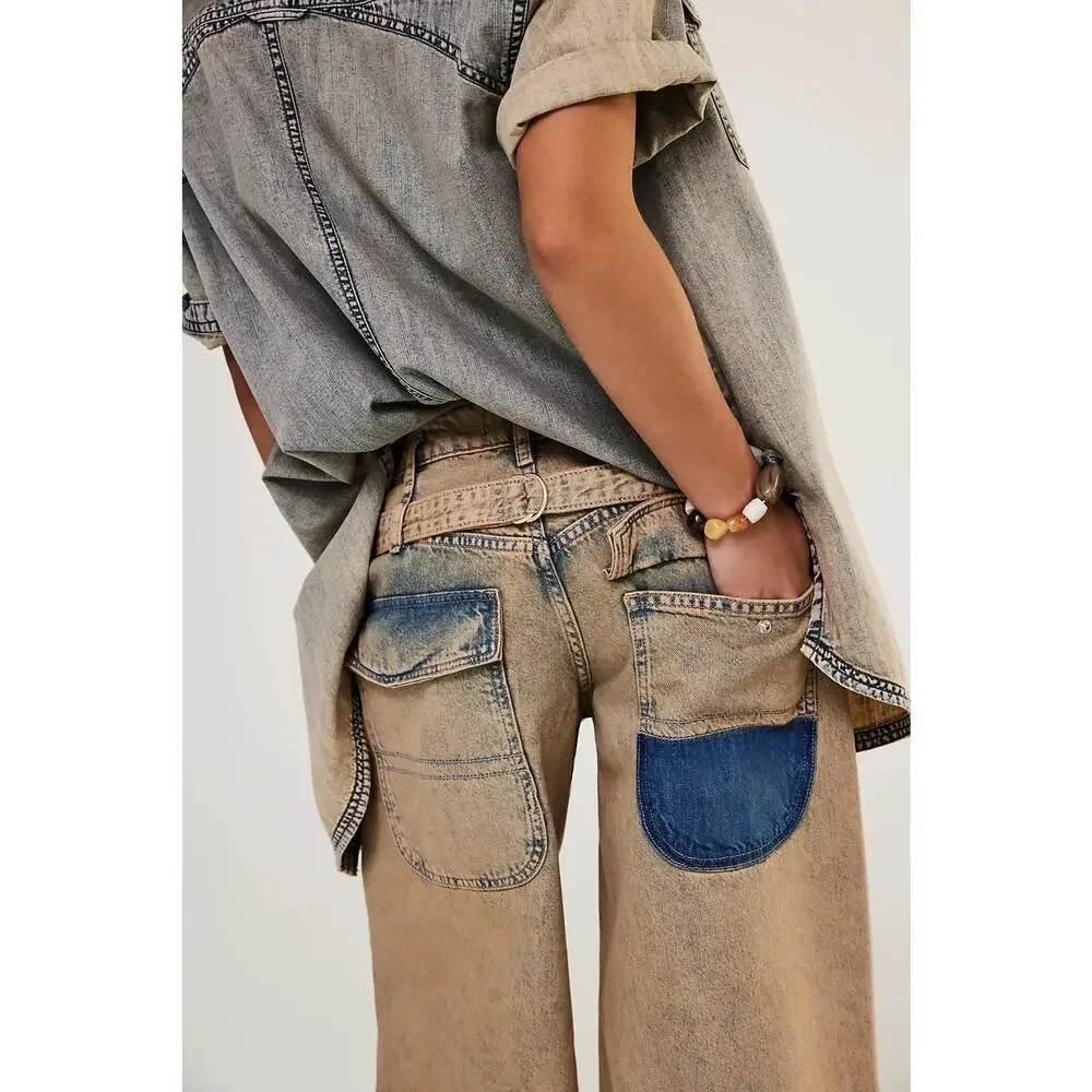 FREE PEOPLE We The Free‎ Waterfalls Bagsy Wide-Leg Jeans Size 30